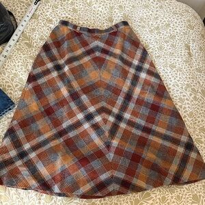 Vintage A-Line Skirt in Red, Orange, and Gray